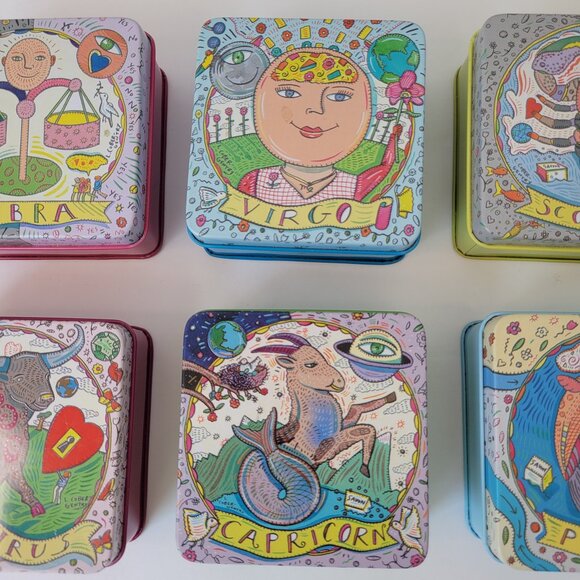 The Zodiac Collection Pre De Provence Tins 3.5 oz Set of 6 WITHOUT SOAP - Picture 3 of 10